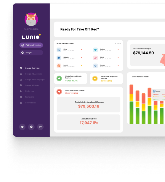 lunio product dashboard